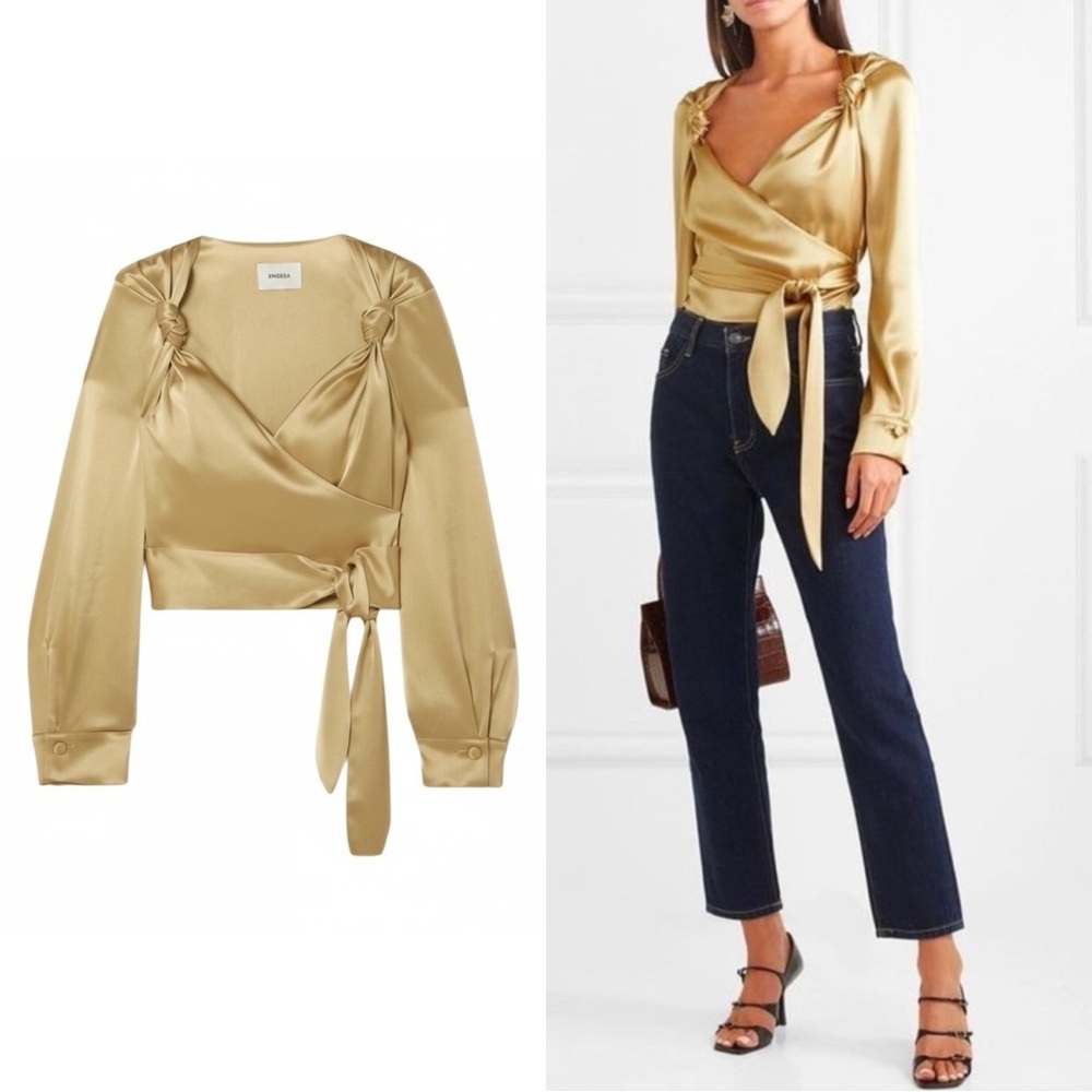 Nanushka Selena Satin Golden Blouse​​​​